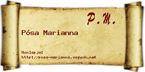 Pósa Marianna névjegykártya